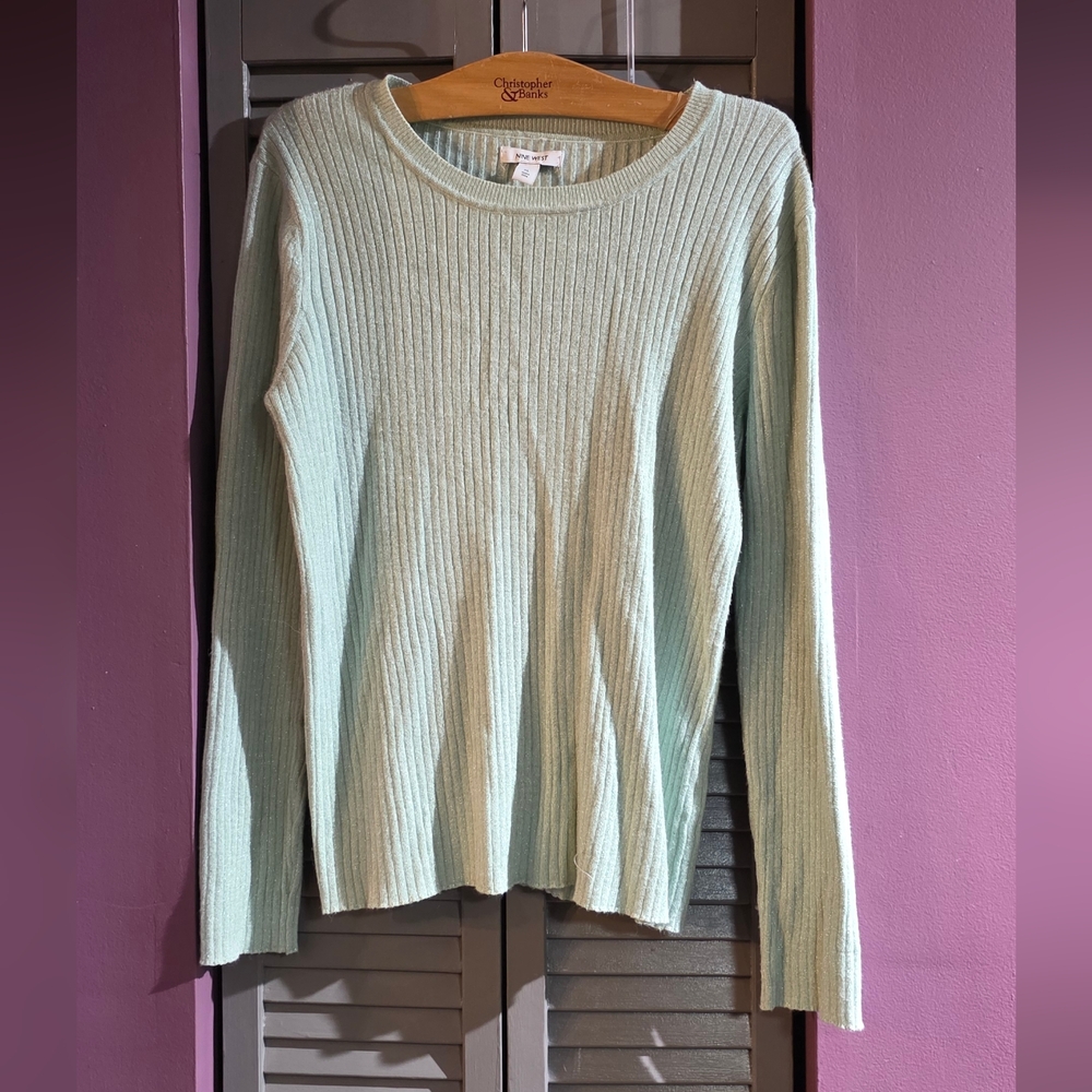 Nine West Grey Ribbed Sweater